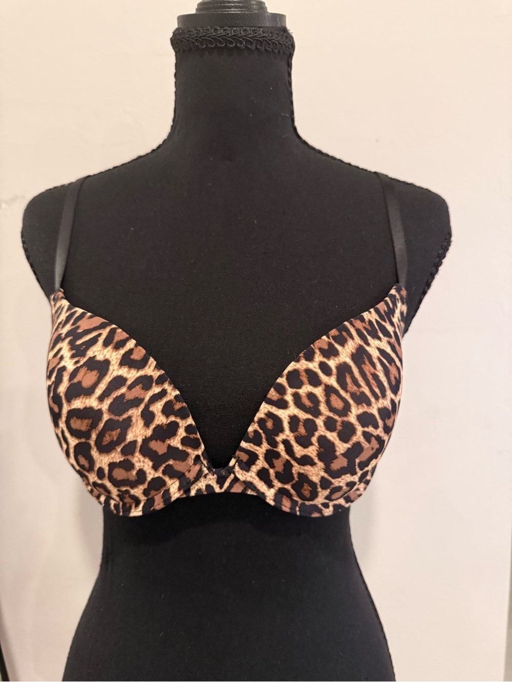 Daisy Fuentes Leopard Print Push-Up Bra - Brown, Black